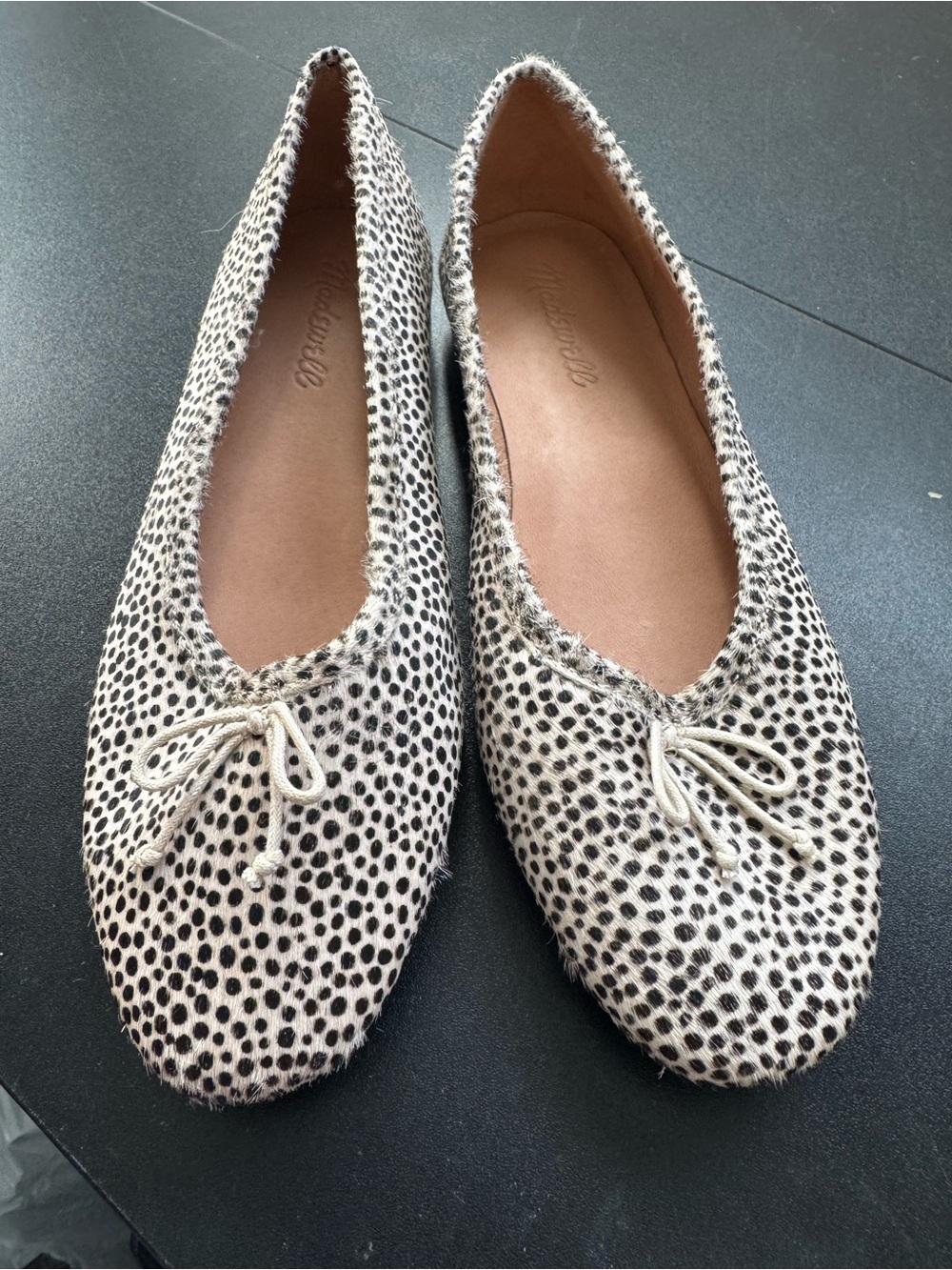Madewell Dotted Ballet Flats - Cream/Black